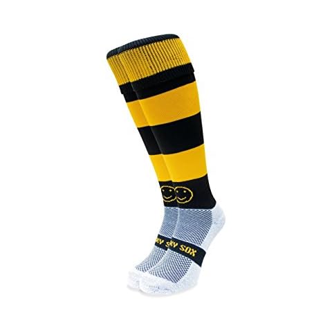 WackySox Black and Amber Hoop Knee Length Sport Socks Cover