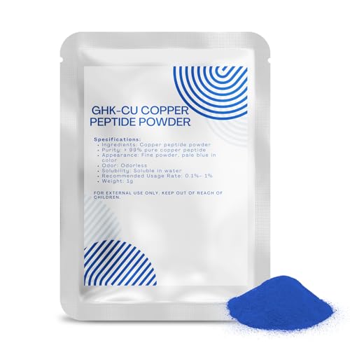 HUICHAO 99% GHK-CU Copper Peptide Powder for DIY Skincare - Cosmetic Grade (1G)