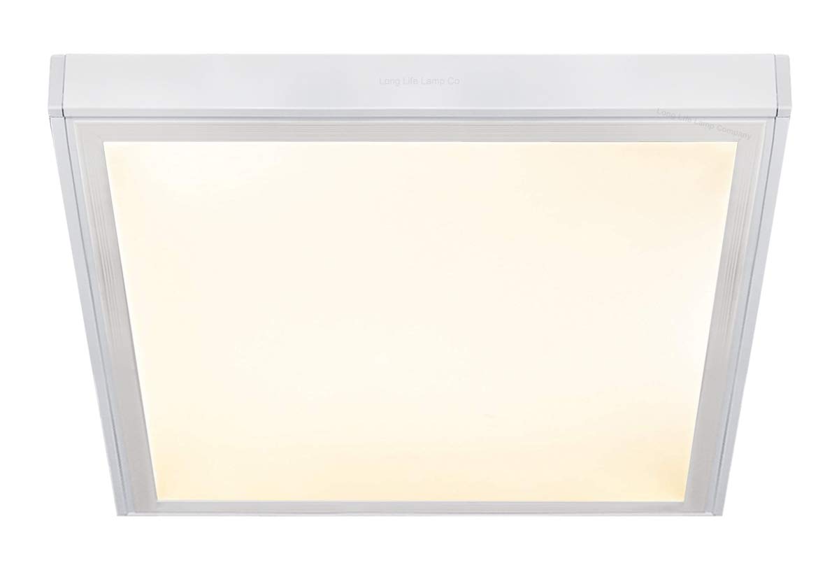 Long Life Lamp Company 48w Surface Mount LED Panel 600 x 600 Frame with LED Panel White Body Warm White 3000k
