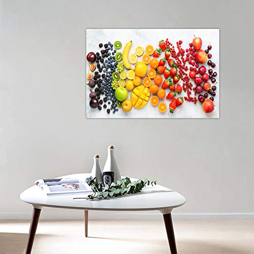 Kitchen Canvas Wall Art Fruit Picture Dining Room Canvas Painting For Home Wall Decor, Healthy Fruit Food Framed Artwork For Kitchen Restaurant Decoration Ready To Hang (12" Hx18 W) #TOP1