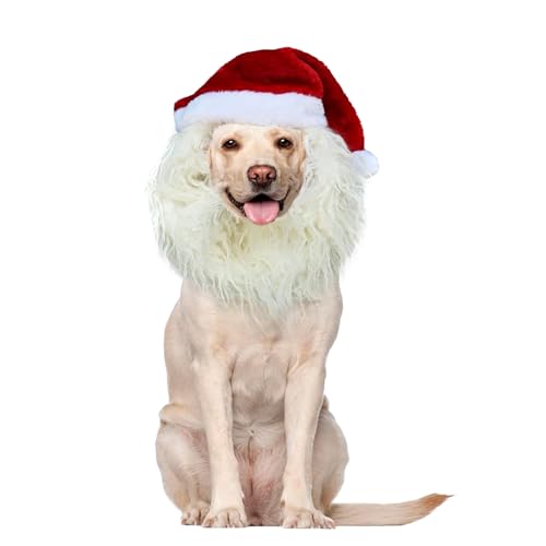 Chapeau de Noël pour chien réglable grand format avec cache-cou thermique - 2