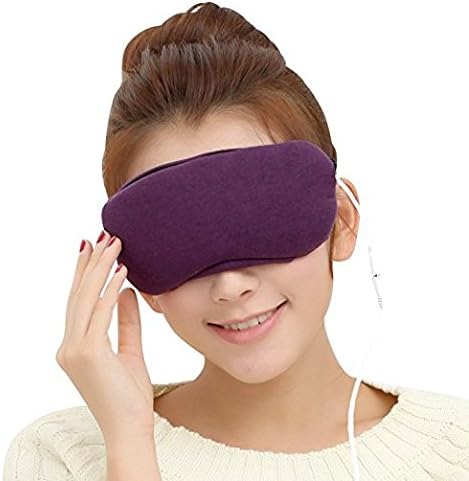 CORALTEA Heated Eye Mask Electric Heating Hot Steam Compress Aromatherapy Cartoon Animal Eye Cover[USB Charging Head](purple)