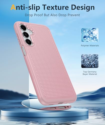 Image of FNTCASE for Galaxy A17 /A16 5G Phone Case - Samsung A17 Military Grade Drop Protection, 14ft Drop Tested, Screen Protector Included, Anti-Slip Matte Textured, TPU+PC Dual Layer Shockproof Cover (Pink)