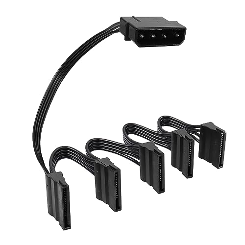 YACSEJAO Cavo di alimentazione IDE a SATA LP4 4 pin 1 a 15 pin SATA splitter adattatore di alimentazione cavo convertitore per PC Server Hard Drive (1 a 5)