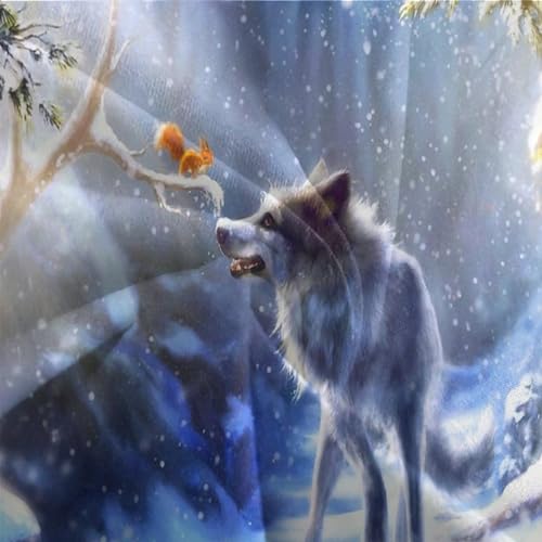 Housse de couette loup 220x240 avec taies d'oreiller lit king size