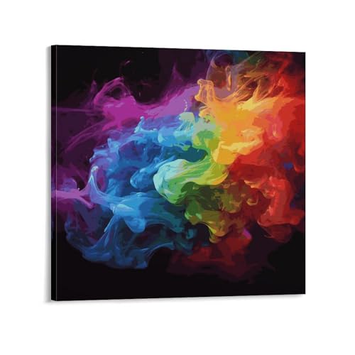 Toile abstraite arc-en-ciel pour décorer et illuminer une salle de bain