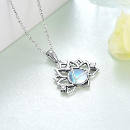 Sobriety Necklace Sterling Silver AA Necklace NA Necklace Recovery Symbol Necklace Lotus Sobriety Gift for Women3