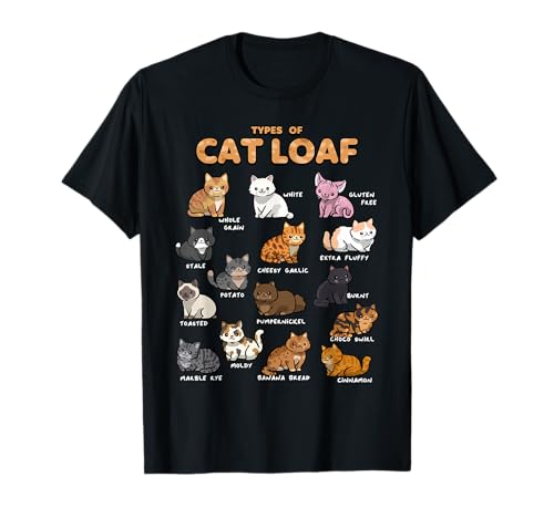 Types of Cat Loaf Cute Kitten Kawaii Cats, Cat Lover T-Shirt