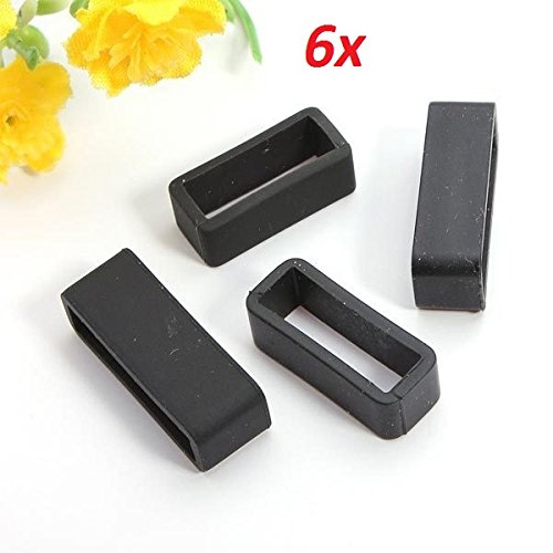 IndianTradition 6Packs 18mm 20mm 22mm 24mm 26mm 28mm 30mm 32mm Black Clear Rubber Silicone Leather Rubber Replacement Watch Band Strap Loops Keeper Hoop Buckle retainer holder Resin Men Women Ring