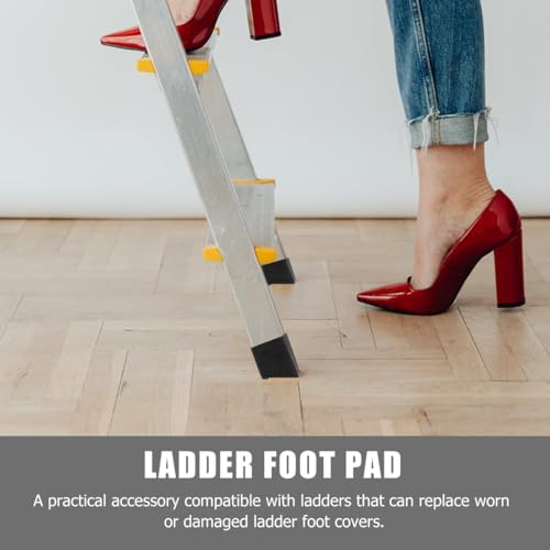 Operitacx Leiterfüße Gummi Rutschfeste Leiterkappen Schwarz Leiter Stopper Antirutsch 4 Stücke Schutzkappen Ersatz für Klappleiter Heimarbeiter Baustelle Teleskopleitern Technische Leitern