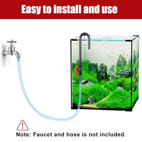 Image of MiOYOOW Aquarium Water Changer, PVC Aquarium Water Filler Hanging Fish Tank Hook Filler with Flow Switch for 1 /2 inch, 5 /8 inch, 3 /4 inch Hose