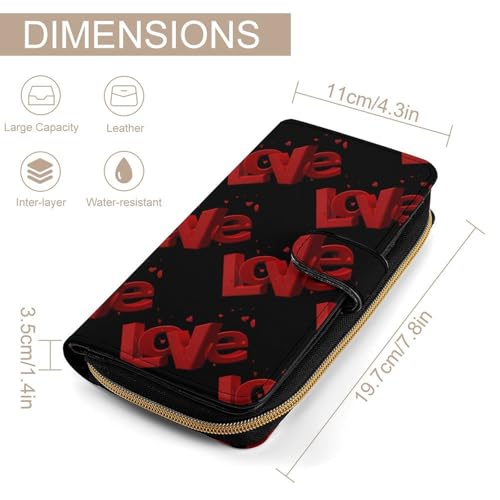 Love Logo Long Wallet for Women Men Purses Coin Pouch Credit Card Holder Organizer2