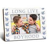 Foyoulame Brother Picture Frame 4x6 - Dinosaur Room Decor for Boys Wooden Picture Frame, Birthday Gifts for Brothers, Best Friend Long Live Boyhood Decorative Kids Photo Frames for Table Desk Decor