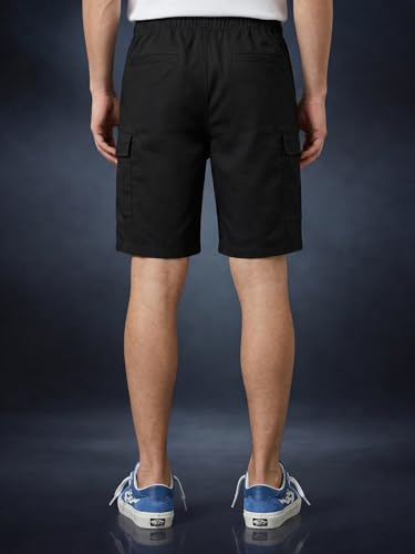 Image of Veirdo Men Twill Woven Cargo Shorts Lightweight Summer & Outdoor Wear Drawstring Waist Multi Pocket Design Adjustable Fit Comfortable, (S to 2XL)