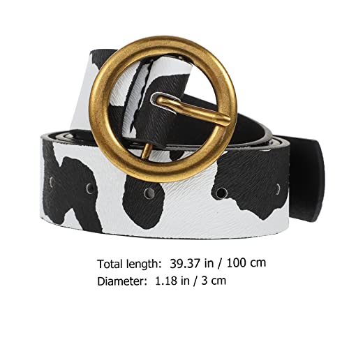 Fashion Cow Print Pin Buckle Waist Strap for Women Imitation Leather Belt for Jeans and Casual Pants Lightweight Plus Dress Accessory4