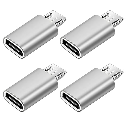 KUTKE 4Pack usb c to micro usb adapter Type C Female to Micro USB Male Converter QC 2.0 Fast Charging & Data Transfer Compatible with PS4 Xbox Game controller Spaker Driving Recorder