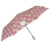 Photo Gallery perletti green ombrello pieghevole ecosostenibile tessuto riciclato donna - ombrello automatico antivento resistente eco - ombrello compatto mini viaggio - diametro 96 cm (tulipani rosa fucsia)