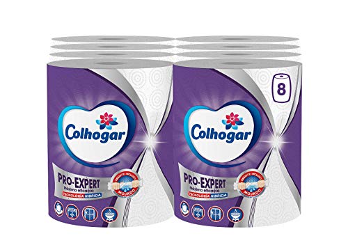 Colhogar Pro-Expert Jumbo 8x1, Papel Cocina Muy Resistente, 8 Rollos Extra Grandes