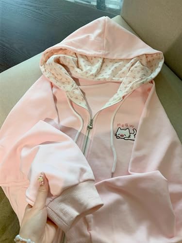 Image of Pokn Y2K Zip Up Hoodie Jojifuku Cutecore Kawaii Hoodie Clothes Women Long Sleeves Tops Graphic Cutecore Shoujo Clothes