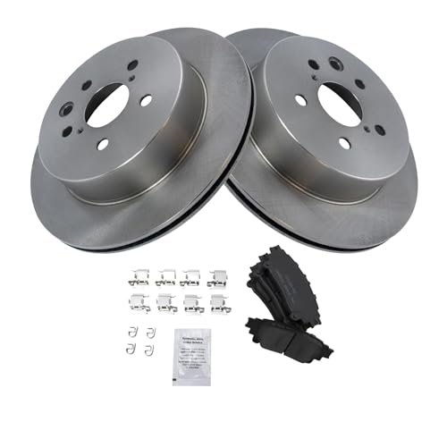 Image of TRQ Rear Brake Pad and Rotor Set Ceramic Compatible with 2014 Lexus IS250