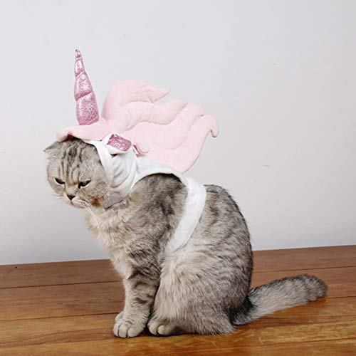 Fantasia Studyset para animais de estimação, lindo desenho rosa, branco, chapéu de cachorro, casaco