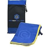 Microfiber Quick Dry Travel Towel - Best Lightweight & Sports Towel for Beach, Fitness, Gym, Yoga, Bath - Antibacterial & Extra Absorbent - Free Carry Bag for Easy Storage