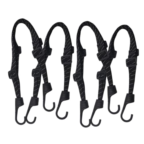 Zerodeko 4Pcs Adjustable Luggage Nylon Strap Portable Cargo Fixing Cord with Hooks for Motorcycles Bicycles and Electric Vehicles Secure Effortlessly