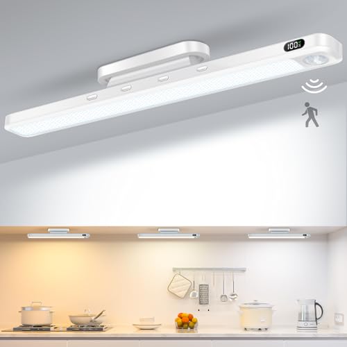 WILLED 3W Schranklicht mit Bewegungsmelder,Verstellbar Unterschrank Beleuchtung Küche,2000mAh Wiederaufladbar Schrankbeleuchtung Led Bewegungssensor für Badezimmer,Schreibtisch,Spiegel,Kleiderschrank