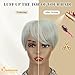 QUEENTAS Grey Hair Toppers for Women with Thinning Hair 360°3D Cover with 5 Clips Short Synthetic Heat Resistant Hair Pieces for Dating Daily Use Wispy Bangs 6