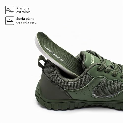 Miniatura 5 de Hobibear Zapatos Para Correr En Senderos Para Hombres Caja De Dedos Ancha Zapatillas Barefoot Suela Cero Drop Minimalistas Para Gimnasio Al Aire Libre Casual