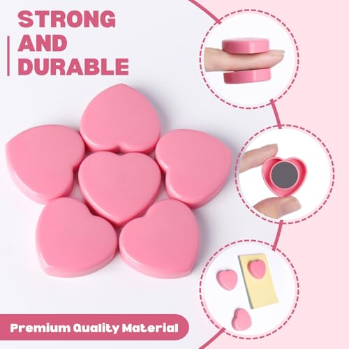 20 imanes de corazón mini para refrigerador rosa miniatura 3