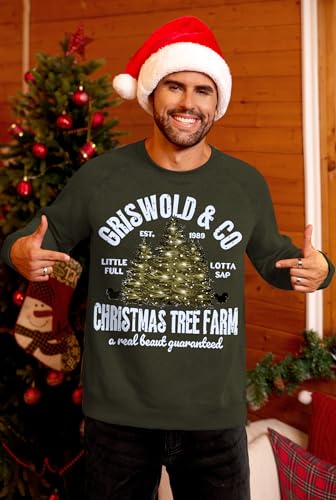 Arvilhill Mens Fleece Christmas Raglan Sweatshirt Retro Classic Funny Graphic Pullover (S-XXL)4