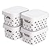 Navaris Cajas de plástico apilables - Set de 4X Caja de almacenaje con Tapa - 4X Cesto Organizador para Ropa Armario baño Cocina cajones - Gris