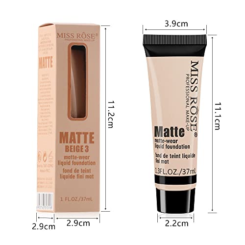 2 Pack Matte Oil Free Concealer Foundation Cream,Professional Make-Up Base Facial Matte Full Coverage Liquid Concealer Hide Foundation Primer Makeup Repair Kit.long-Lasting Waterproof-1 Fl.oz Each Pack (Fair) #TOP6
