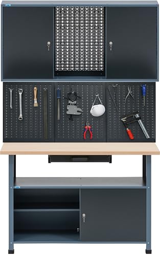 Küpper Aktions-Werkstatt-Set 14135, 120 cm breit, Werkbank, Lochwand, Hängeschrank
