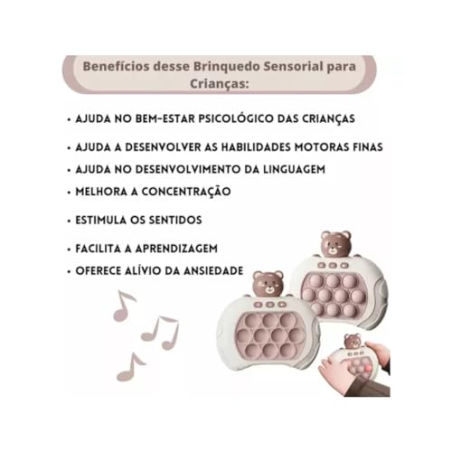 Mini Game Sensorial Console Pop-it Quick Push Divertido Brinquedo Sensorial Pop It Quick Push (Unicó