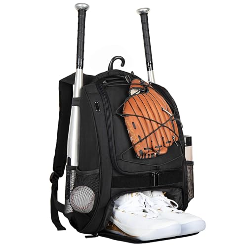 Mochila de béisbol grande con compartimento para zapatos y bolsa de lacrosse