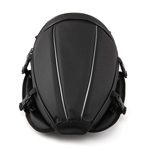 Motorrad Hecktasche Multifunktionale wasserdichte Polyester Aufbewahrung Satteltasche, Outdoor Sport Motorrad Rücksitz Leichter Tankrucksack Werkzeug Tragetasche mit Schultergurt (Kohlefaser Schwarz)