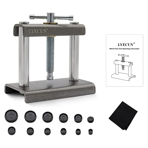 LYECUN Watch Press Set Back Case Closer, Watch Press Tool, Watch Crystal Press, Watch Battery Replacement Tool Cover