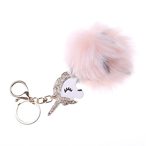 Lnlyin Cute Fluffy Pendentif Porte-clés Sac à main Décoration de voiture Cadeau, Couleur 1#, As description