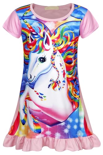 Eledobby Princess Dress for Girls Summer Short Sleeve A-Line Swing Sundress Kids Playwear Beach Twirly Casual Dresses