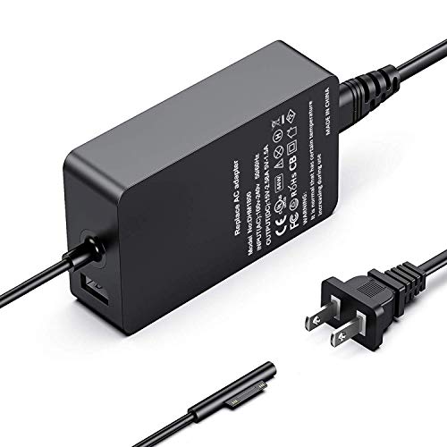 Surface Laptop Charger, 44W 15V 2.58A Adapter Power Compatible with Microsoft Surface, Surface Book, Surface Go, New Surface Pro 7/6/5/4/3/X, Surface Tablet Chargers & Adapters