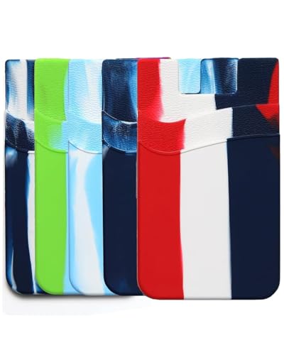 Image of 5Pc Silicone Card Holder for Phone Case, Stick On Wallet for iPhone