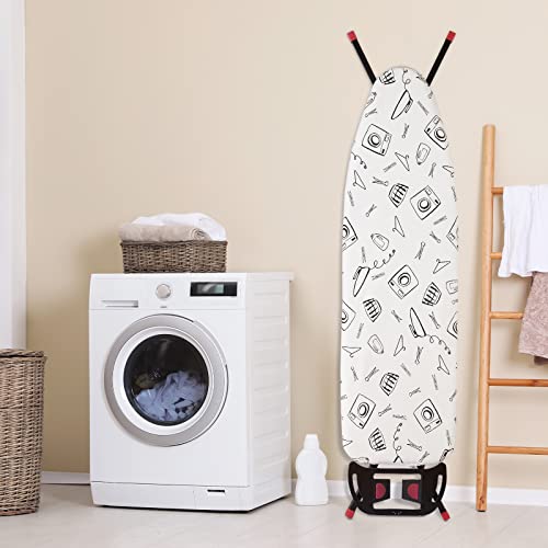 Image of Seiritex Ironing Board Cover and Pad Standard Size 15 x 54 inch, Heat Reflective with Hook and Loop Fasteners, Thick Padding with Elasticized Edges, 3 Layers Iron Board Cover (White)