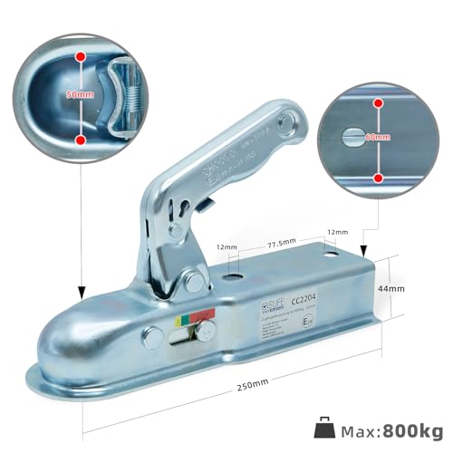 CCLIFE Zugkugelkupplung 800kg Zugmaul Anhanger Vierkant 60mm PKW Universal Zugkugelkupplung Zugmaul Anhängerkupplung Kupplung Anhänger