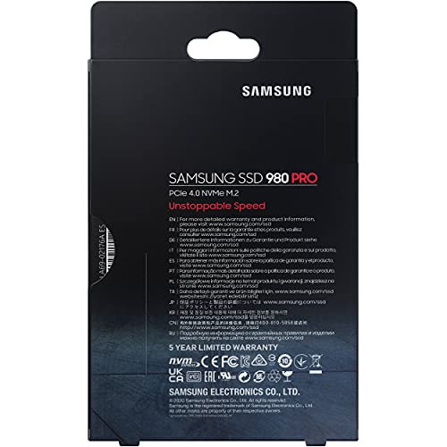 Image of Samsung 980 PRO 1TB PCIe SSD - 7,000 MB /s 4.0 x 4 M.2 NVMe Gen4 Internal Gaming Solid State Drive with V-NAND Technology for Laptops Desktops and Crypto Chia Mining