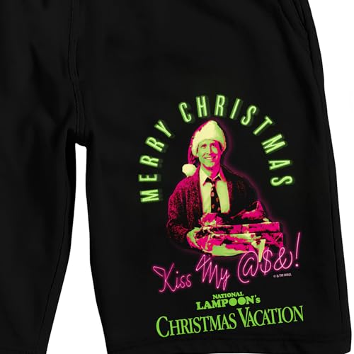 National Lampoon’s Christmas Vacation Clark Merry Christmas Men’s Black Sleep Pajama Shorts2