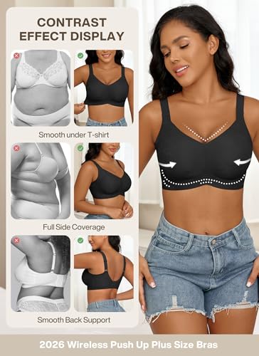 Image of Xcutting Women Wirefree Bras for Women Full Coverage No Underwire Everyday Bras Comfortable Wireless Padded Bras