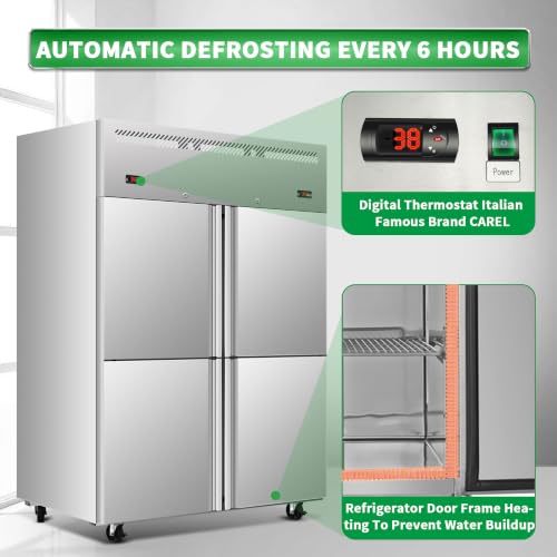 Image of 4-Door Dual Temp Reach-In Refrigerator Freezer Combo for Restaurant