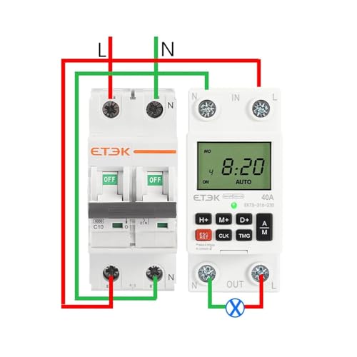 Relais hebdomadaire programmable 220V EKTS316 avec minuterie de précision 63A - 4